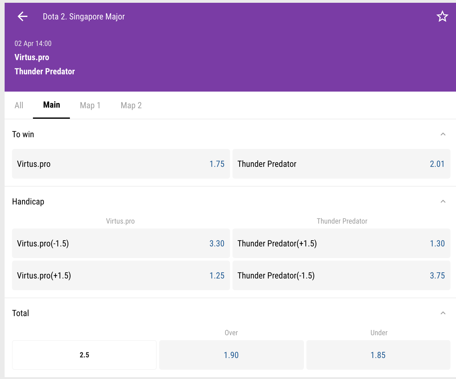 parimatch india esports dota handicap