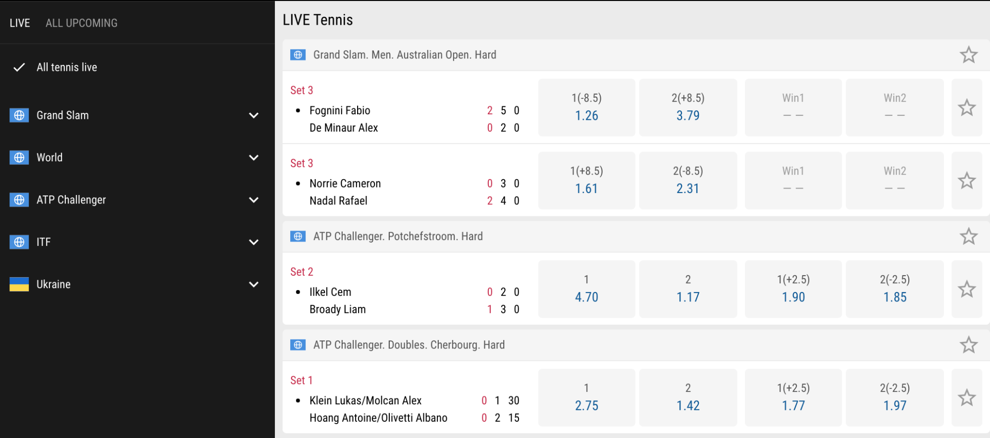 Look for Suitable Live and Upcoming Matches