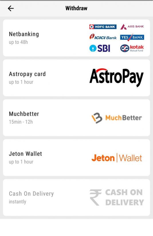 Parimatch withdrawal mobile app 
