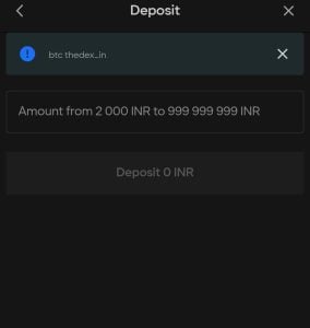 Deposit page at Parimatch account 