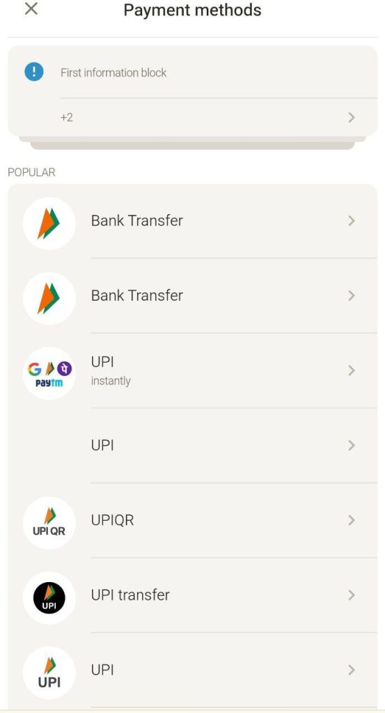 Deposit methods on Parimatch