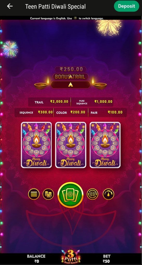 Teen Patti Diwali Special at Parimatch