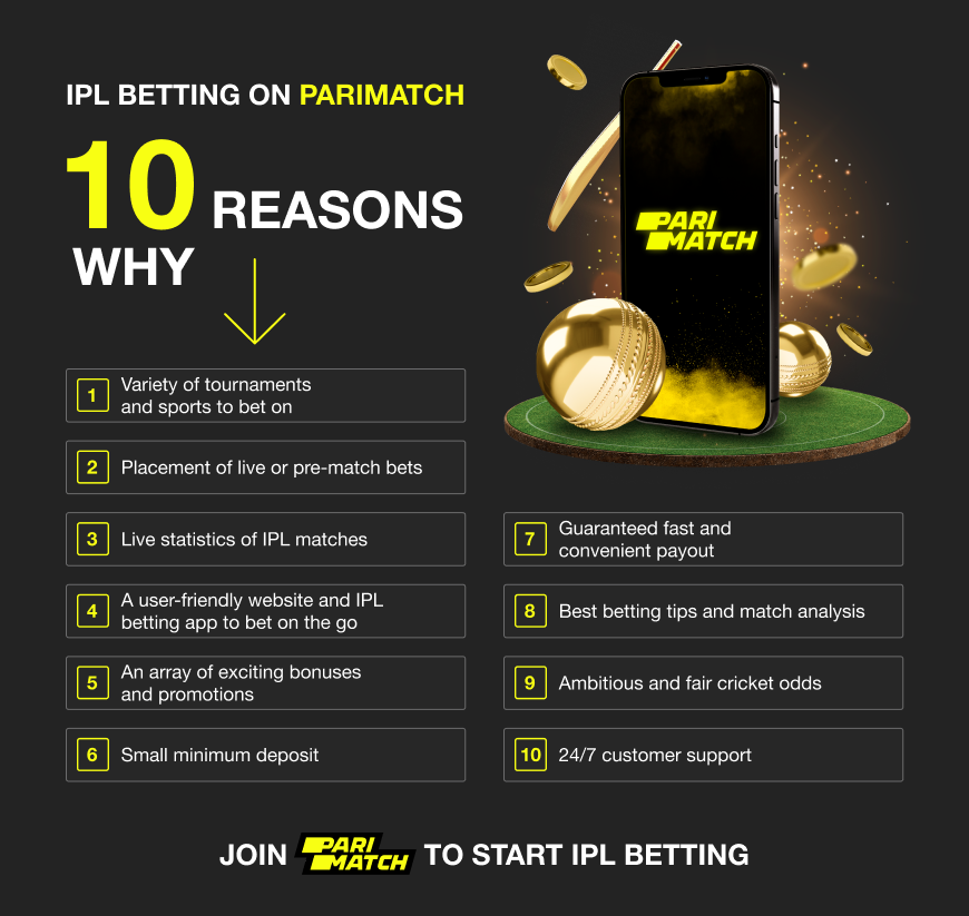 IPL betting on Parimatch: 10 reasons