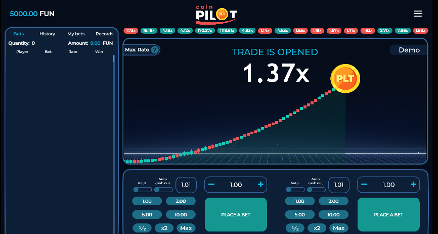 Pilot Coin game