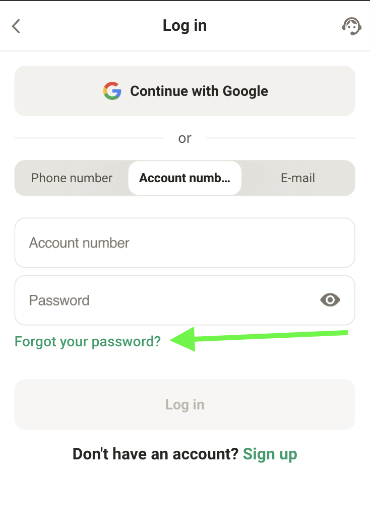 Parimatch India Log in page, Forgot your password button highlighted