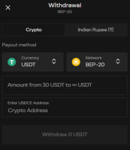 Parimatch crypto withdrawal