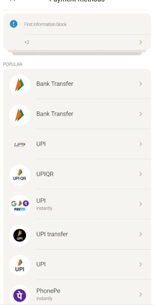 Parimatch deposit methods