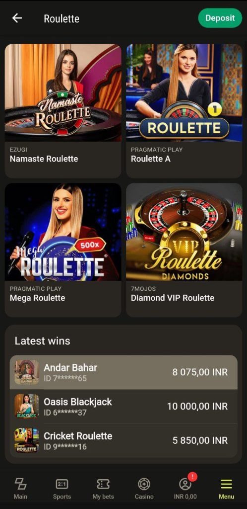 Roulette on Parimatch
