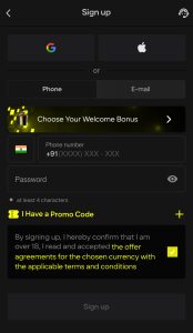 Register on Parimatch app